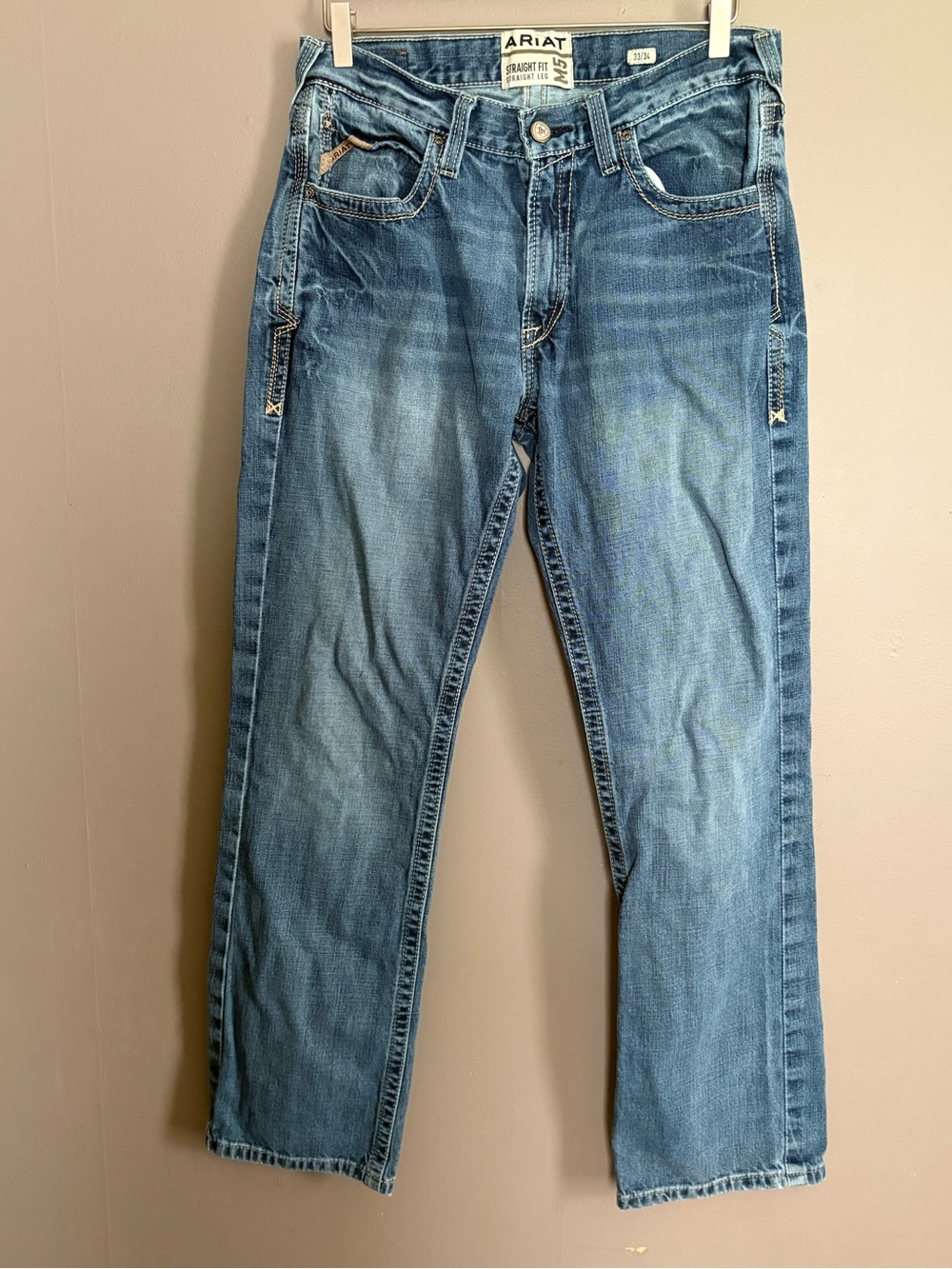 Ariat Men's Light Blue Straight Leg M5 Jeans Size 33x34